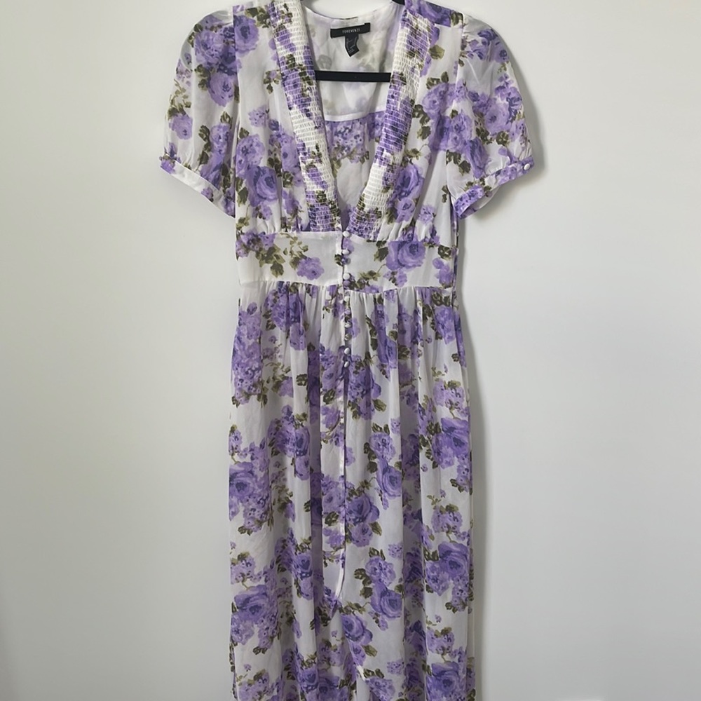 Floral high low overlay